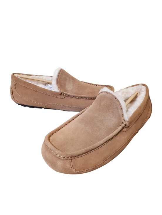 UGG Other - UGG Ascot Chestnut Full Grain Suede Upcycled Wool Lining Slippers New Men's 9